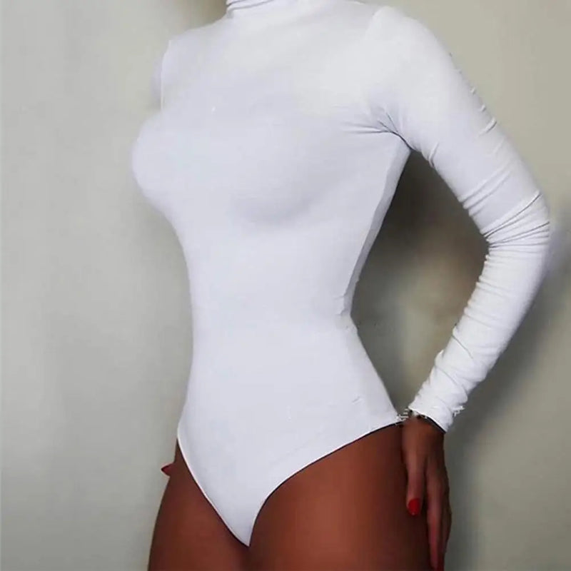 Women Bodysuit Solid Color Turtleneck Sexy Sculpting Underwear Hip Wrap Stretchy One-Piece Underwear For Yoga