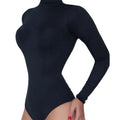 Women Bodysuit Solid Color Turtleneck Sexy Sculpting Underwear Hip Wrap Stretchy One-Piece Underwear For Yoga